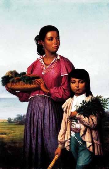 Francois Bernard Portrait of Two Chitimacha Indians